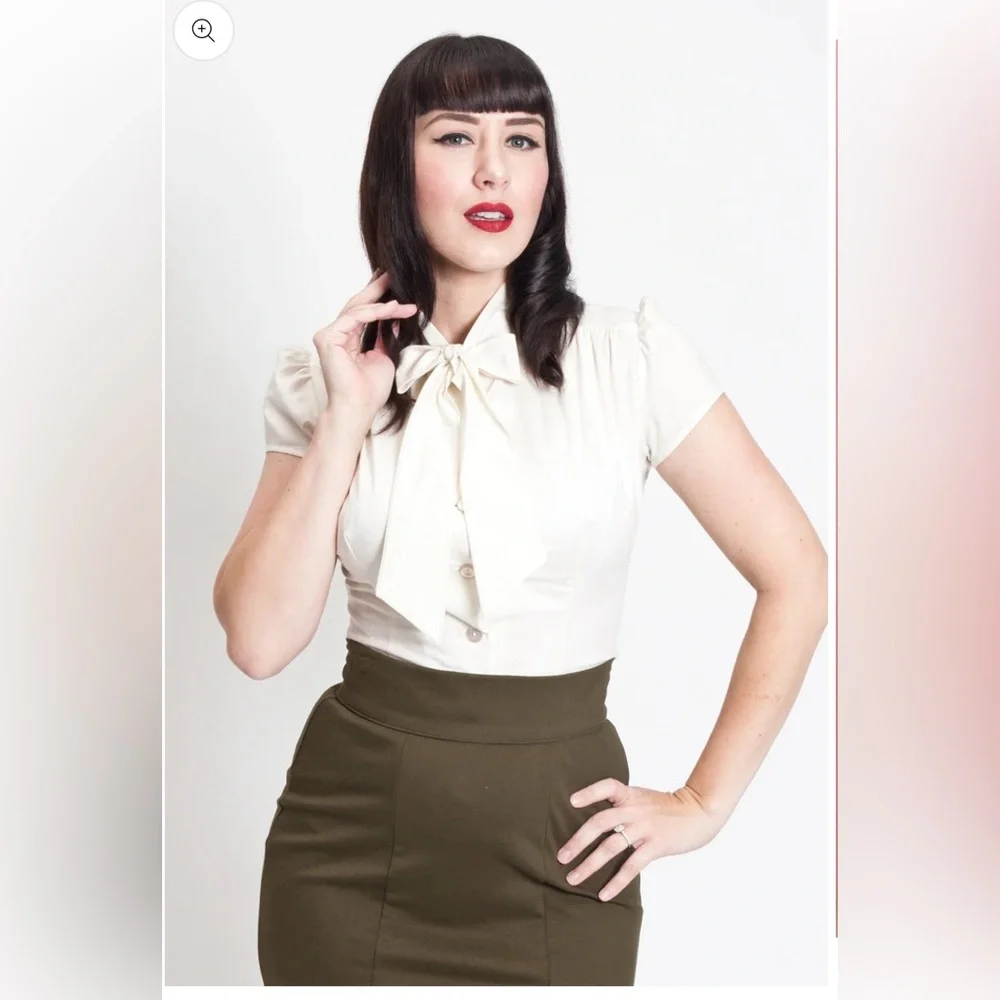 Heart Of Haute Estelle Pussybow Blouse Ivory